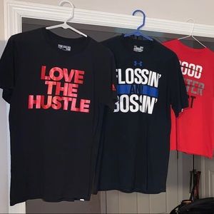 Under Armour, Nike, and Adidas graphic tees